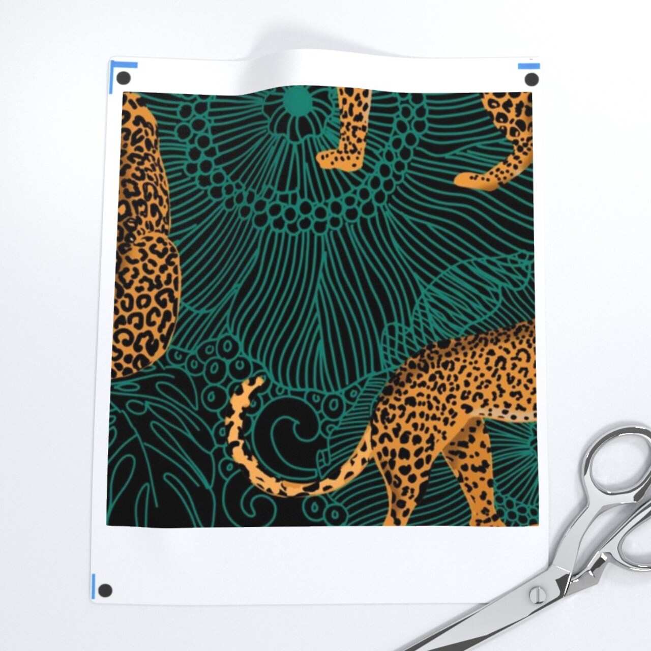 Black Green Animal Africa Leopard Cheetah Tiger Exotic Animals Maximalist Custom Pre-pasted Wallpaper by Spoonflower Pre-Pasted Wallpaper 2FT Wide
